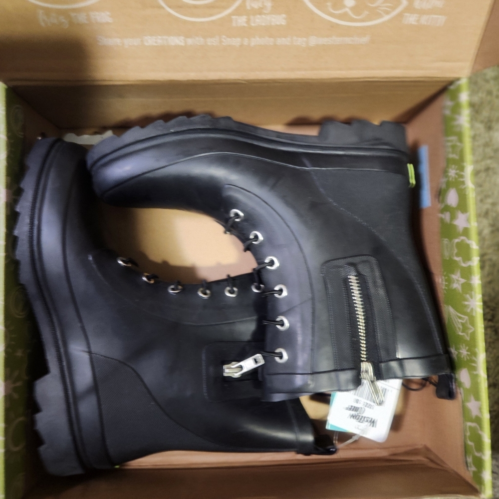 Black Children's Rain Boots Size 5b